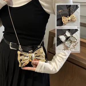 Small Bow Shaped Shoulder Bag for Women, Exquisite Magnetic Closure Crossbody Purse for Evening Events