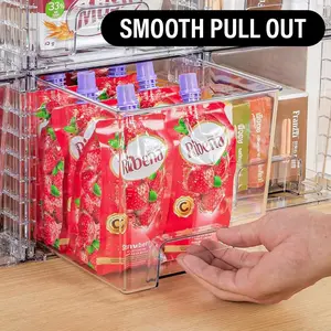 Clear Plastic Stackable Storage Drawers Bins, Perfect for Kitchen Pantry Organization and Storage, Under Sink Organizer, Pull Out Cabinet Organizer, Makeup, Bathroom Storage Containers for Organizing Box Boxes Hand Laundry Set