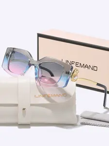 Unisex Uv400 Trendy Casual Sunglasses, Geometric Frame Design, Daily Wear & Travel Accessories, Perfect Party & Festival Gift, Fashionable Eyewear