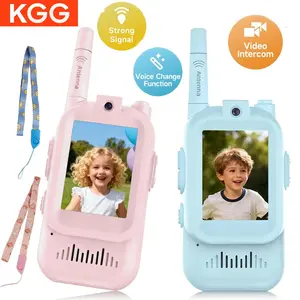 Children Toy JK200 Video Walkie Talkie With 650mAh Battery, Kids Toy intercom 2.0-Inch Ips Screen Video Call, 2.4G Wifi Connection, Pair Of Walkie-Talkies For Long-Distance Communication Adventure, Walkie-Talkie For Boys Girls Students Outdoor Camping