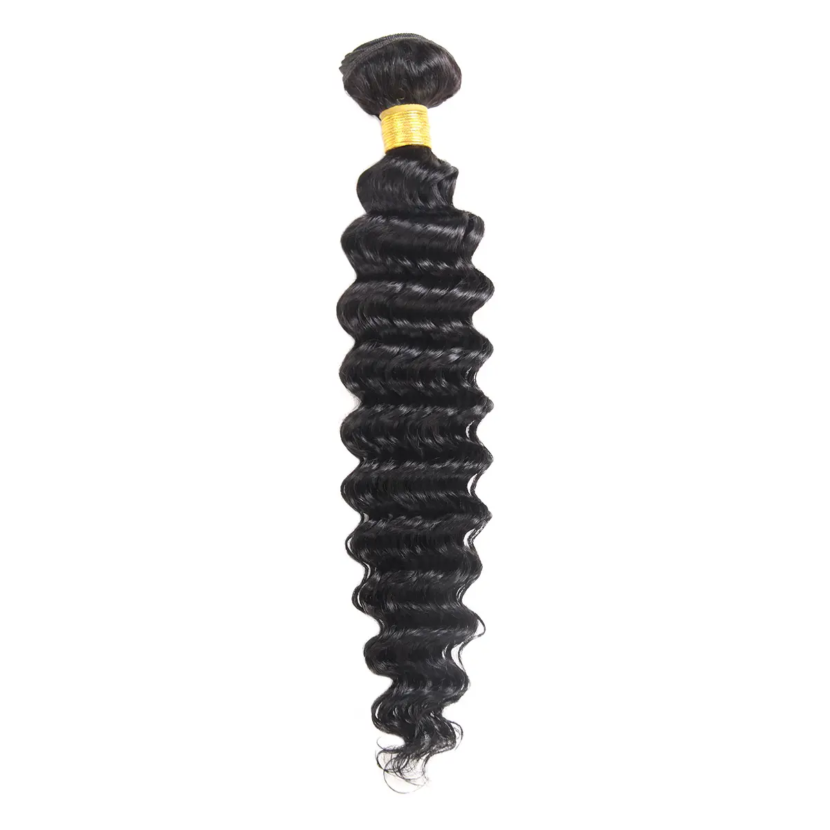 Human hair Bundles Deep Wave 12-30 Inch Natural Black No shedding Tangle Free Glossy Hair bundles