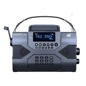 Kaito Emergency Radio Voyager Max KA900 Digital Solar Dynamo Crank AM/FM/SW & NOAA Weather Stereo Radio Receiver with Bluetooth, Real-time Alert, MP3 Player, Recorder & Phone Charger