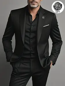 Men's Slim Fit Two-Piece Suit, Formal Business Attire, Wedding Groomsmen, Evening Gala Dress, All-Season Wear