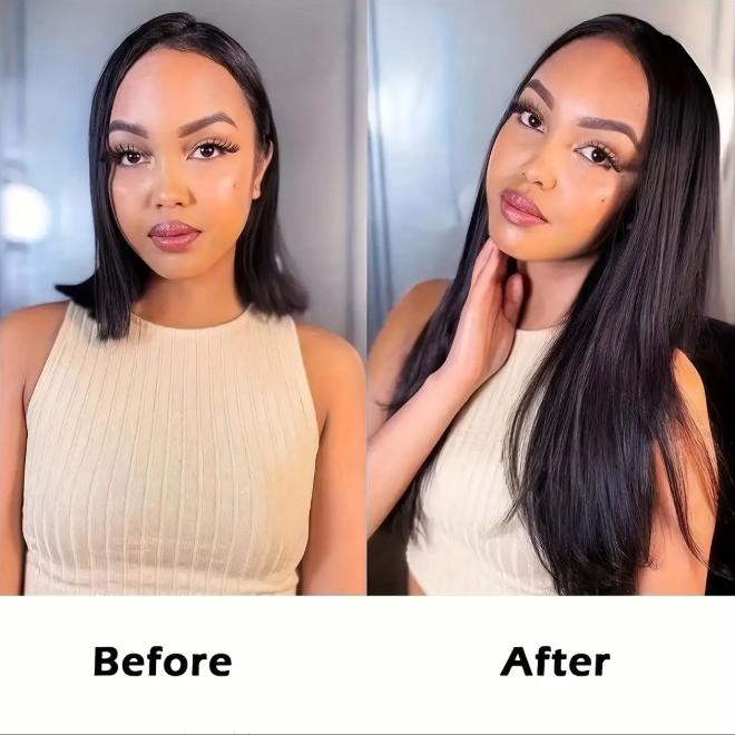 20PCS 30g Double-Sided Seamless Tape-In Real Human Hair Extensions, Natural Black #1B Straight 12-28 Inches, Premium Reusable Long-Lasting Hair, Easy Application & Gentle On Hair