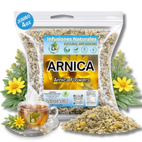 Infusiones Naturales Arnica Flower Tea 4oz B-Experts | TE Flor De Arnica 4oz Loose Leaf Beverage Natural Flavor 100% Arnica Flowers