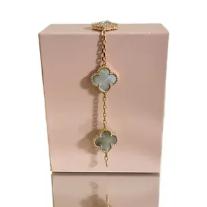 925 Sterling Silver 18k Rose Gold Plated 15mm Clover Bracelets