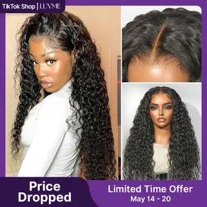 LUVME Water Wave Glueless Flexi-Fit Invisible Drawstring 13x4 HD Lace Fluffy Curly Wig Pre-Cut Lace Pre Bleached Pre Plucked Limited Time Offer TikTok Exclusive #luvmenewarrivals
