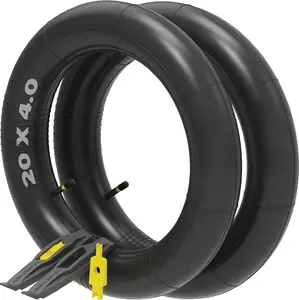 20x4.0, 24x4.0, 26x4.0, 20x3.0, 26x3.0, 16x3.0, 16x4.0 Inner Tube Set with Schrader Valve - Ideal for Mountain Bikes & E-Bikes with Fat Tires - Durable & Reliable 2 Pack with Tire Levers