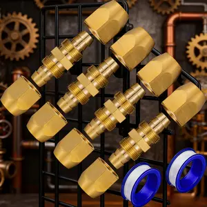 4Pack Brass Pneumatics Reusable Fitting - 1/4" ID Polyurethane Hose Splicer, Replacement Repair Barb Fitting Garden Accessories - Home Improvement.