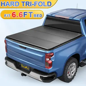 TonnePlus FRP Hard Tri-Fold Truck Bed Tonneau Cover Compatible with 2014-2026 Chevy Silverado / GMC Sierra 1500 & 2014-2019 2500 3500 HD ; Lightning | 6.6FT (78.9") Bed |