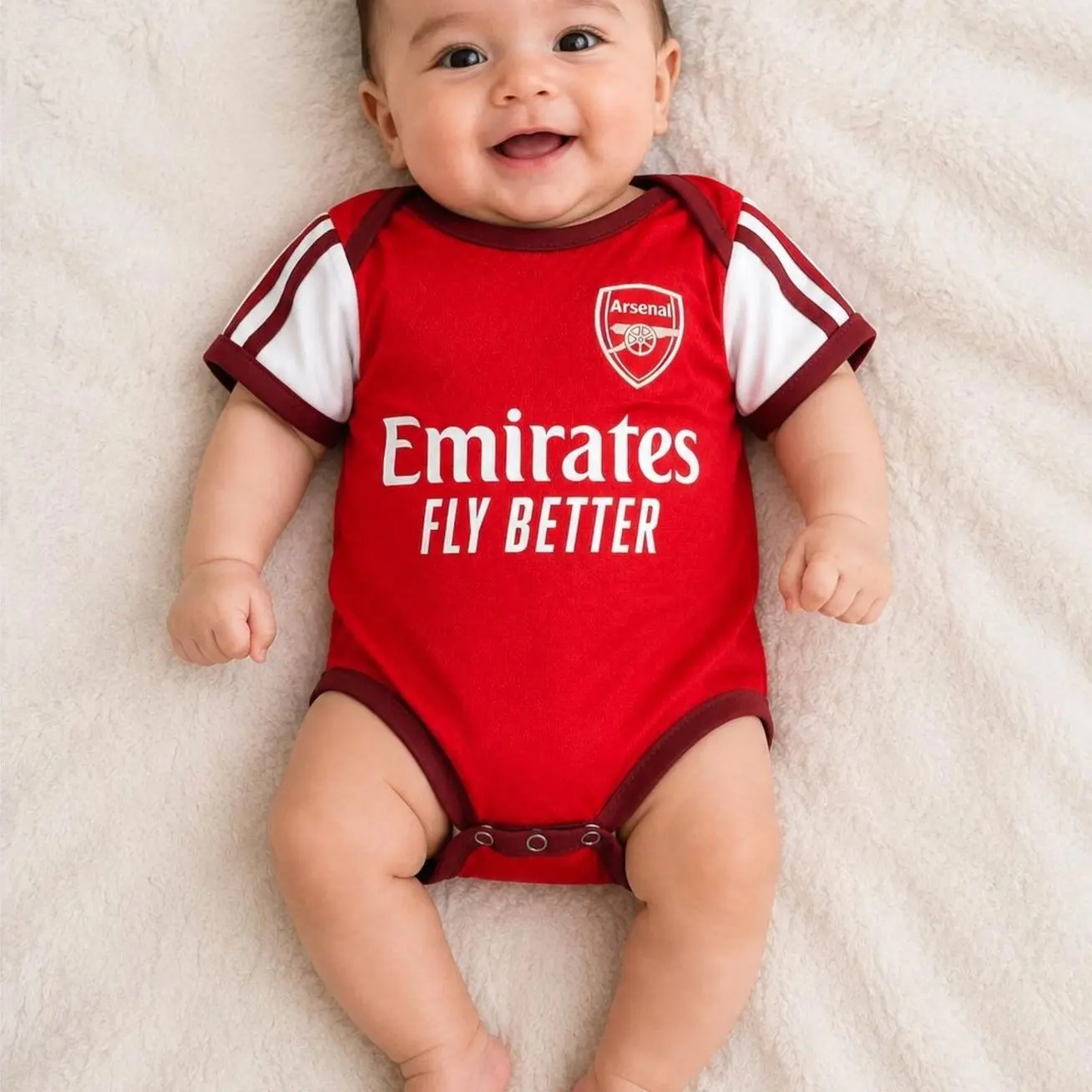 Personalized Arsenal Soccer Romper | Custom Name & Number Bodysuit Z8F