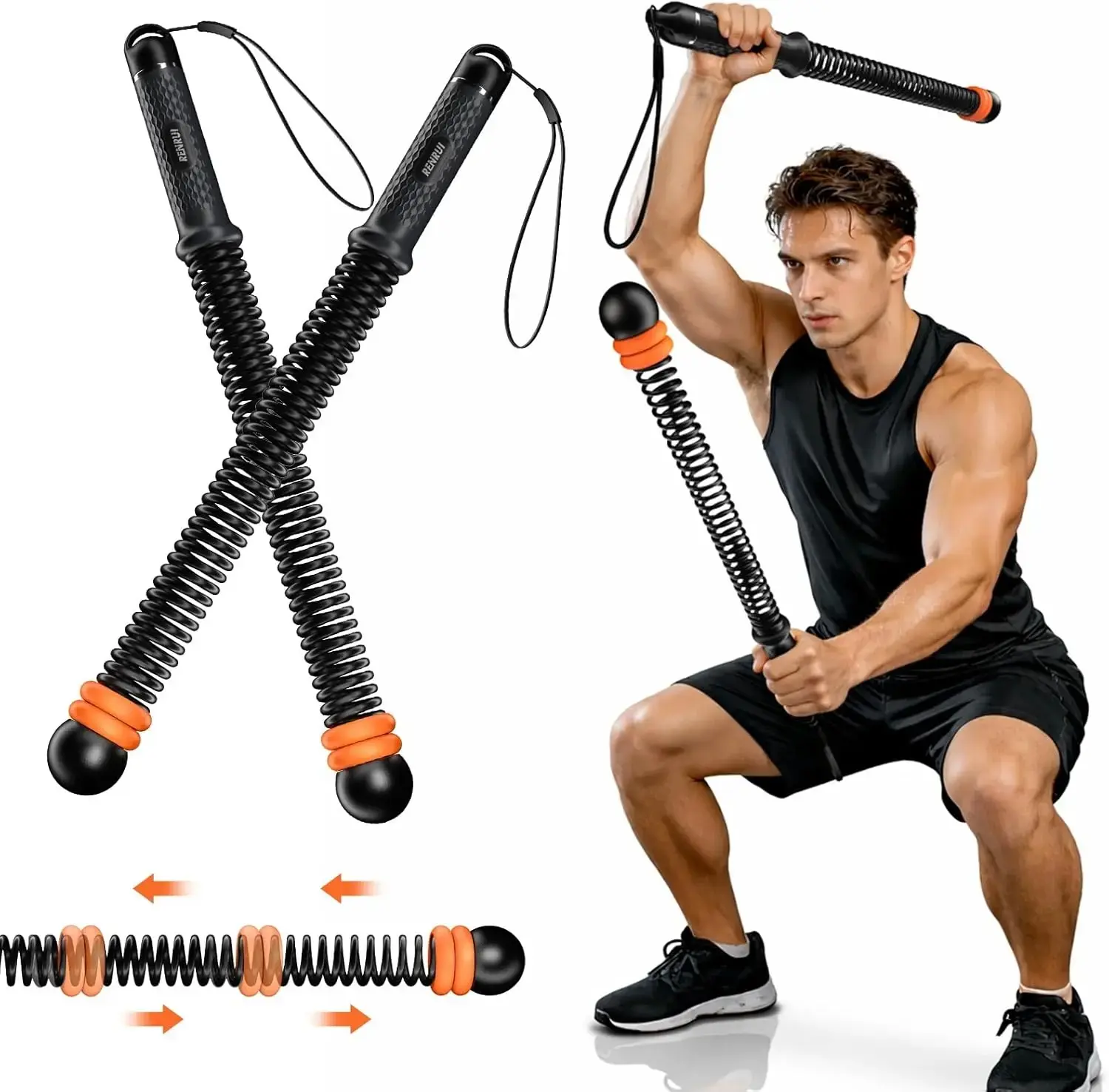 Cordless Battle Ropes Portable Rope Set, Home Gym Equipment - Unisex Weighted Training Gear for HIIT Workouts, Full Body Non-Jumping Exercises #TikTokShopBlackFriday #TikTokShopCyberMonday