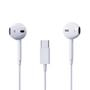 Earbuds with Type-C Connector, Wired Ear Buds for iPhone with Built-in Remote to Control Music, Phone Calls, and Volume, Compatible with iPhone 15, Android Phones, Audio Earphones Headphones Electronic Noise Headset Charging