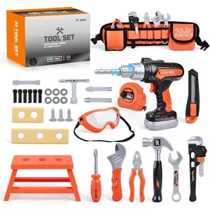 Kids Toddler Tool Set Kit with Tool Belt Construction Tools Toys Birthday Gifts for 3-5 Year Old Boys