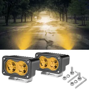 YCHOW-TECH 2PCS 3in 40W High-Power Yellow LED Pods - Durable Construction Off Road Lights for Cars & Vehicle Accessories