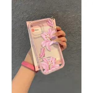 Lily & Butterfly TPU Fashion Phone Case Cherry Blossom! High Transparent TPU Pink Sakura Phone Case, Gentle Sakura Transparent Case, Spring Sakura Style Phone Case, for iPhone 17/16/15/14/13/12Promax.Lightweight Sakura Clear Case Spring Gift