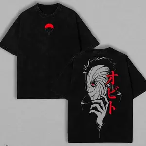 Obito Uchihaa Washed Tee Gift movie fans Top Apparel Classic Cotton designer shirts, graphic tees, men gifts, ,Graphic Streetwear T-shirt Fabric Seamless Cropped Rhinestone T-Shirt shirts men