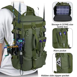 Water-resistant lure bag, multifunctional large-capacity dry-wet separation fishing bag, can be attached to rigging and fishing gear, double-shoulder backpack