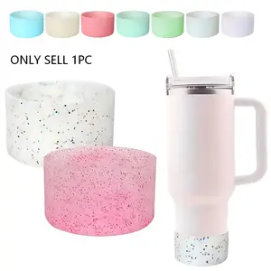 Silicone Glitter Bottle Bottom Sleeve Cup Accessories Anti-Slip Water Bottle Pad Heat Insulation Sports Cup Cover for Tumbler