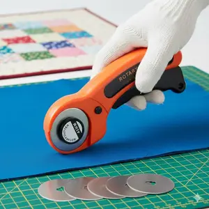 Multi-Shape Rotary Cutter Kit: Magnetic Quick-Change Blades with Safety Lock for Fabric Cutting, Leather Scoring, Wallpaper Trimming & Paper Craft - Precise, efficient, Tool Set.
