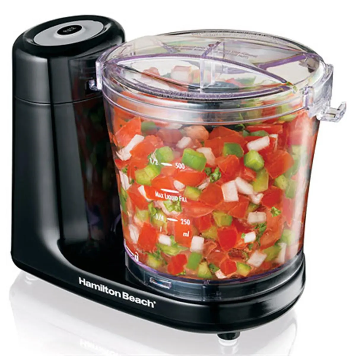 Hamilton Beach 3-Cup Capacity Food Chopper, 3-Pronged Blade Mini Food Processor for Kitchen Prep, Three-Pronged Blade Mini Food Processors & Choppers