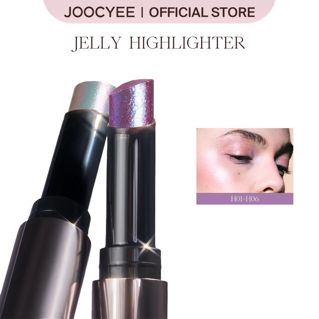 JOOCYEE Jelly Highlighter Stick, Water-Resistant Cosmetics for a Brightening Dewy Glow, Buildable Shimmer for Face & Body, 2g campingessentials, Beauty, Makeup, Enhance