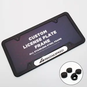 Black / Chrome Front or Rear Stainless Steel License Plate Frame Protect Cover Fit Mazda Speed Car Decorate Accessories Gifts