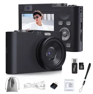 W&O 2025 Instant Camera with 32G Memory Card CCD Sensor Portable Travel Camera  Rechargeable 1080P Pocket Camera Educational Children's Toy Birthday Gift for All Ages Charging Bluetooth