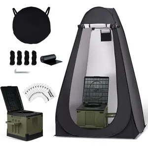 Portable Camping Toilets for Adult, Privacy Tent with Carry Bags, Outdoor Toilet for Camping, Portable Potty, Washable and Foldable for RV Travel travel camp picnic washable reusable mug outdoor backyard zipper bag Oversized XXL Camping Cot with Mattress