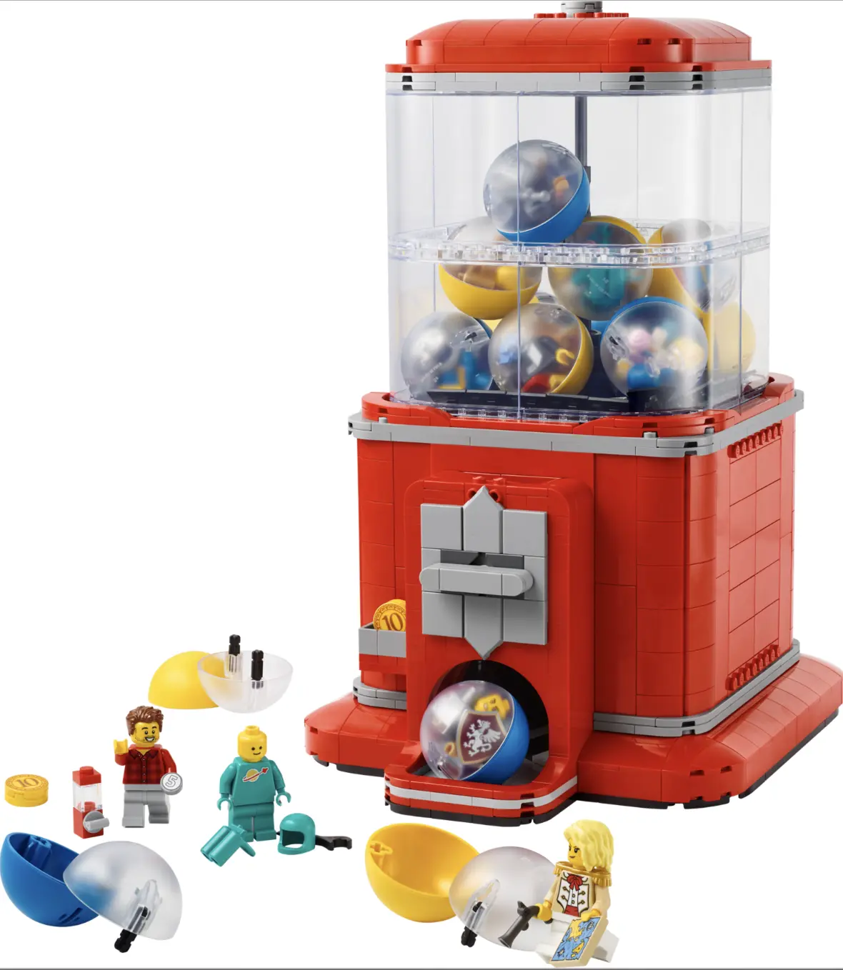 Minifigure Vending Machine Building Set for Adults - Creative Office Decor or Home Book Shelf Display - Capsule Dispensing Toy - Nostalgic Gift for Men and Women, 18+