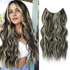 DB-One-Piece Hair Pad Thickening Long Wavy Hair Extensions Seamless Natural Looking-DB