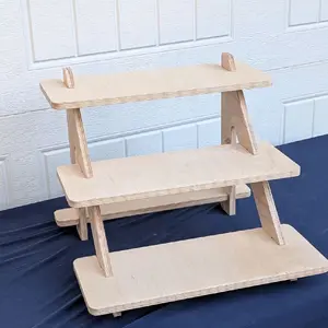 Three tiered display shelf Three tiered display shelf
