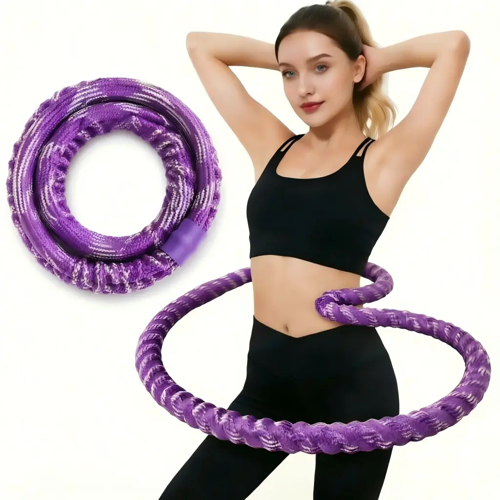 3.3lb Soft Spring Hula Hoop - Foldable, Silent Exercise Ring with Non-Slip Design, Weighted Fitness Hoop for Workout, Core Strength Training