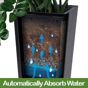 GARVEE Large Outdoor Tall Planter Black Flower Pots, 23" Tapered Front Porch Decor Plant Pots with Water Level Monitor, Automatic Watering(2 Packs) GARVEE Large Outdoor Tall Planter Black Flower Pots, 23" Tapered Front Porch Decor Plant Pots with Water Level Monitor, Automatic Watering(2 Packs)