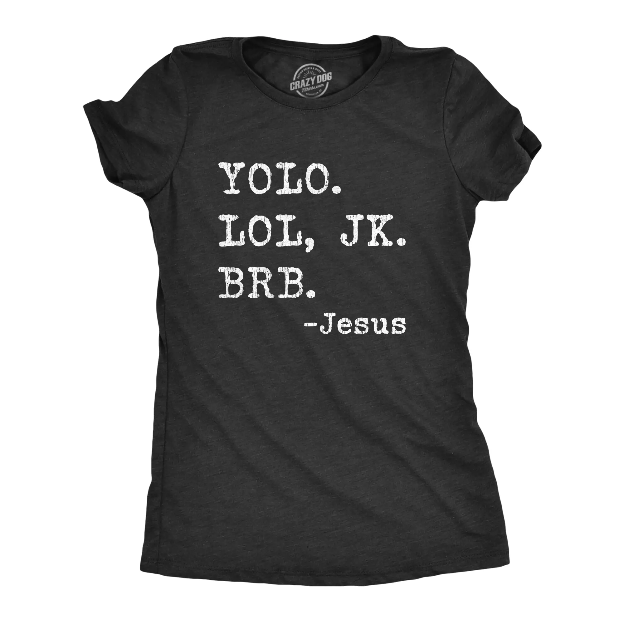 Womens Yolo Lol JK BRB Jesus T Shirt Funny Easter Sunday Texting Hilarious Graphic Top Funny Womens T Shirts Cute Vintage Fashion Casual Ladies T-Shirt Gift Easter Tops for Women Funny Religious Top Women's Black