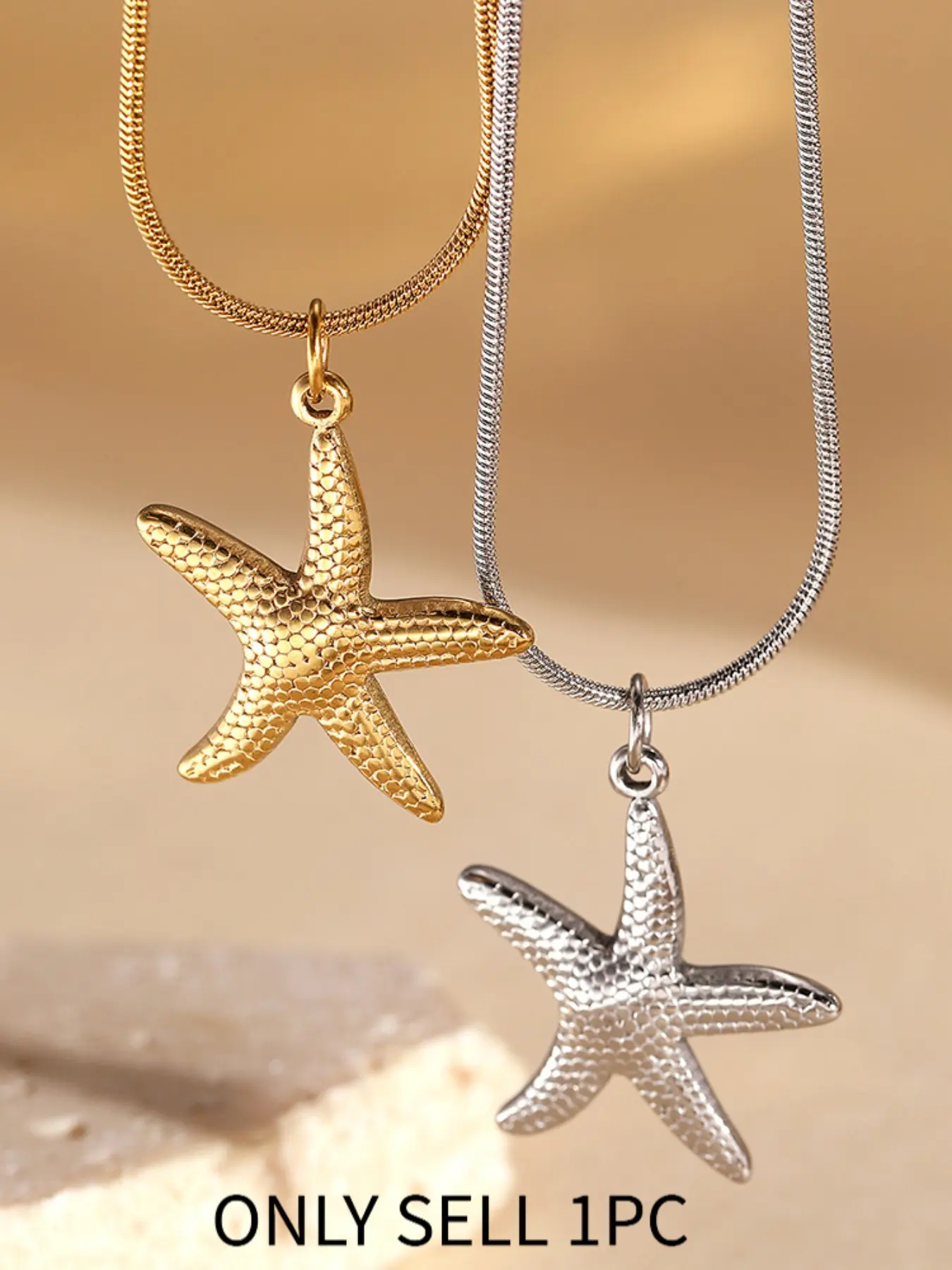 Boho Beach Silver Color Jewelry, Unique 3D Starfish Charm, Slim Snake Neckpiece, Perfect for Summer Vacation Wear, Stylish Accessory, Dainty Necklaces