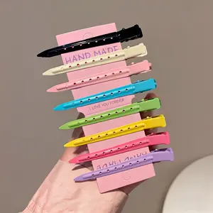 8 Pack Colorful Alligator Hair Clips, Non-Slip Salon Hair Styling Clips, Sectioning, Blow Drying, Root Lifting, No Damage, All Hair Types