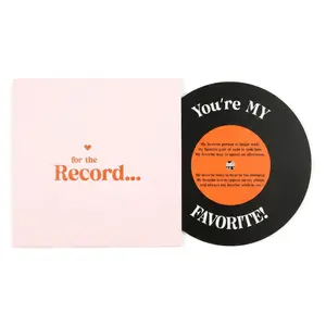 Unique Anniversary Card - Vinyl Record Shaped Premium Cardstock - for Husband Wife & Soulmates - Heartfelt Birthday Gift for Boyfriend or Girlfriend