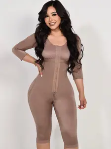 Stage 1 Full-Body Faja 222 with Sleeves and Bra Long Length High Compression Post-Op Garment for Liposuction Tummy Tuck Body Contouring