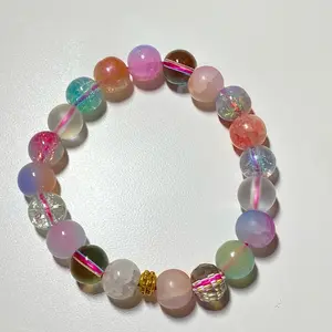 Fairy Dust | Sparkly Beaded Bracelet 1pc | One-of-a-Kind Unique Stretch Bracelet | Rainbow Bracelet