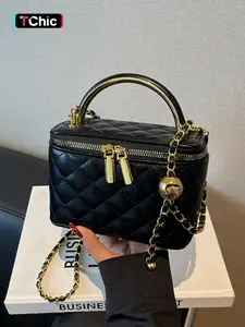 Chic Square Bag Tote, Casual Women's Shoulder Crossbody Handbag, Three Ways to Carry, Large Capacity Commuter Bag, Stylish Square Bag, PU Leather Crossbody Bags