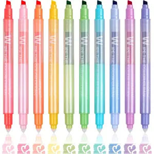 Erasable Highlighters, 10 Pastel Highlighters  Colors,  Tip Cute Erasable Highlighter Pens No Bleed Through for  Journaling,  Study, School Office Supplies