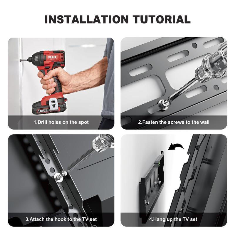 Universal Ultra-Thin Tiltable TV Wall Mount, Fits 14-42 Inch Flat Curved Screens, 25kg/55lbs Load Capacity, Max Vesa 200x200mm, TV Mount Bracket