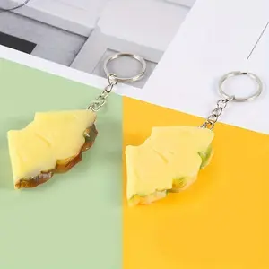 1pc Simulated Pineapple Slice Keychain Pendant, Cute Charms Keychain, Creative Keychain Decoration For Car Keys, Backpacks, Wallets