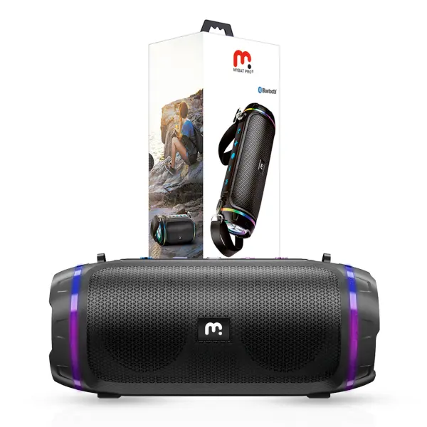 MyBat Pro Vibebuddy Rechargeable Wireless Bluetooth Speaker - Black, Portable Bass HD Stereo Speakers, Adjustable Settings, Smartphone Compatibility, Micro SD Support, USB Connectivity