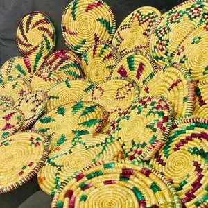 Palestinian Traditional Saniye | Hand Woven Straw Plate from Palestine