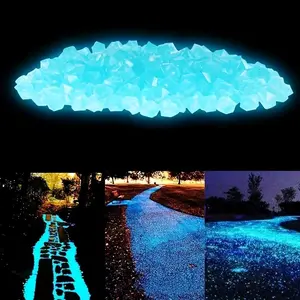 Glow-in-the-Dark(300pcs) Luminous Stones for Aquarium Fish Tank, Outdoor Decoration, Garden Lawn, DIY Projects,Aquatic Pet Products,Mini Stone, Halloween Christmas Decoration