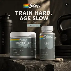 Solaray Train Hard, Age Slow Bundle — Creatine + MBP + NMN Performance Stack — UNLIMIT