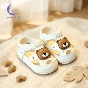 Baby Boys Girls Summer Sandals Cute Bear Flat Shoes Closed Toe Newborn First Walker Shoes