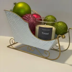 Tangled Tinsel Highly Scented Candle - Handmade Soy Wax Candle with Peppermint Vanilla and Spices 8 oz Jackson Center OH